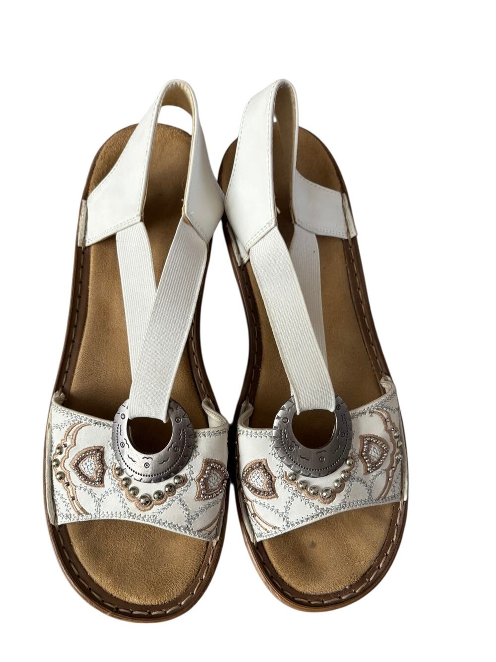 Rieker White Regina Sandals Size 41